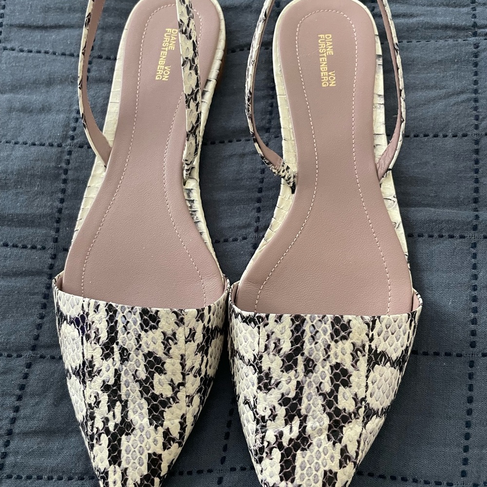 DVF snake skin flats